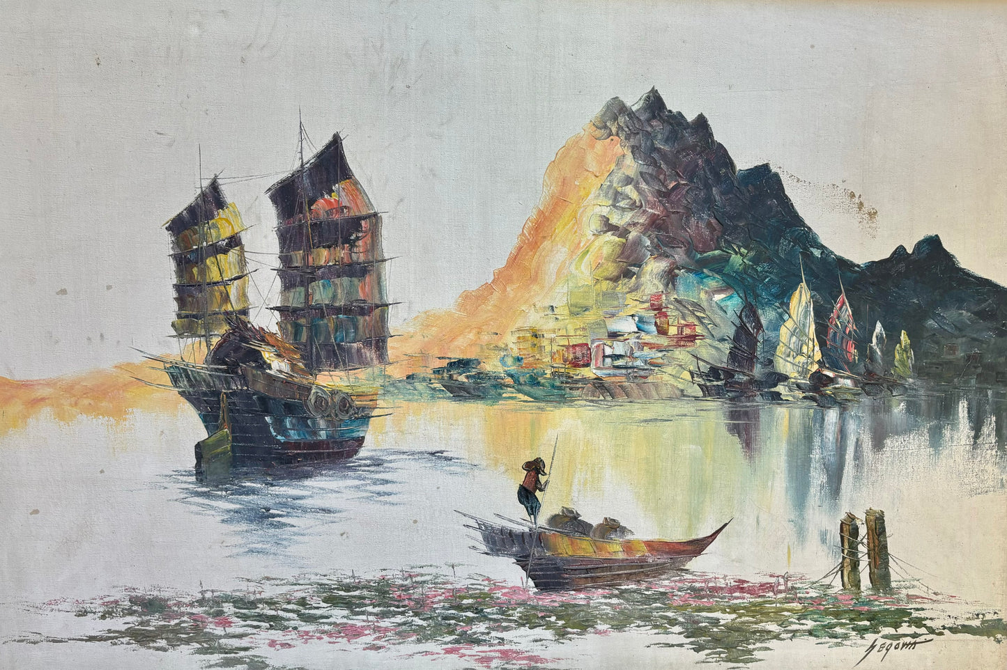 COD for Metro Manila & near by Provinces , Vintage Painting Hongkong Scene by segovia ( review all picture)